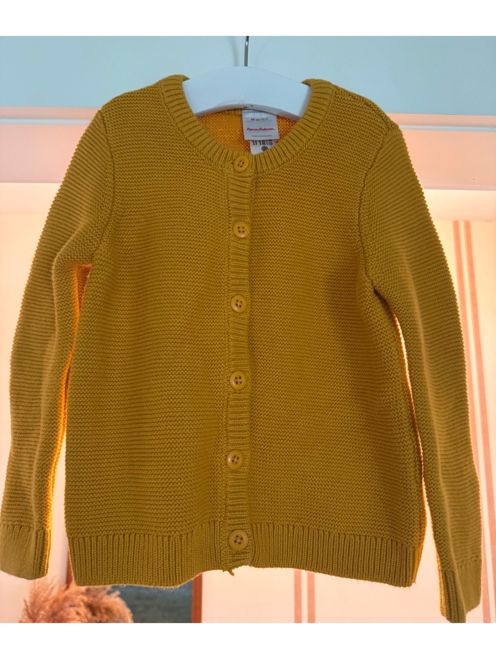 Hanna Andersson Gold Knit Cardigan Sz 3T EUC
